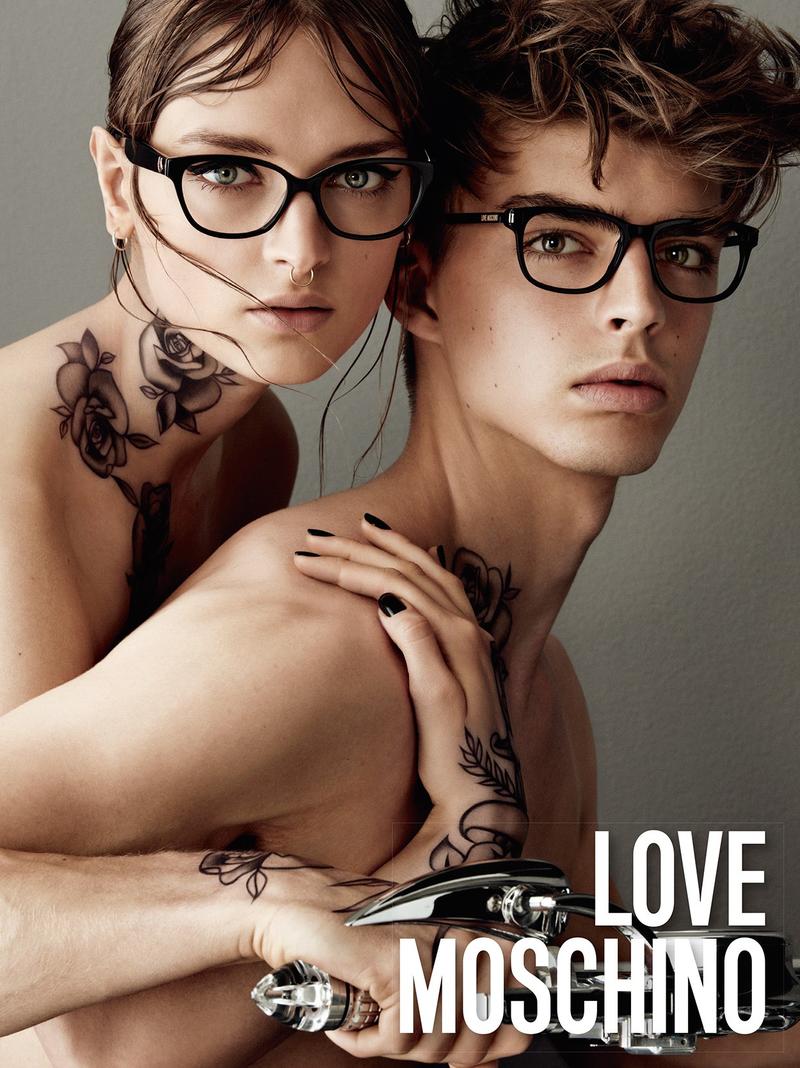 Moschino Love 2015 Eyewear Campaign Daan van der Deen Rocks Tattoos for Love Moschino Fall/Winter 2015 Campaign